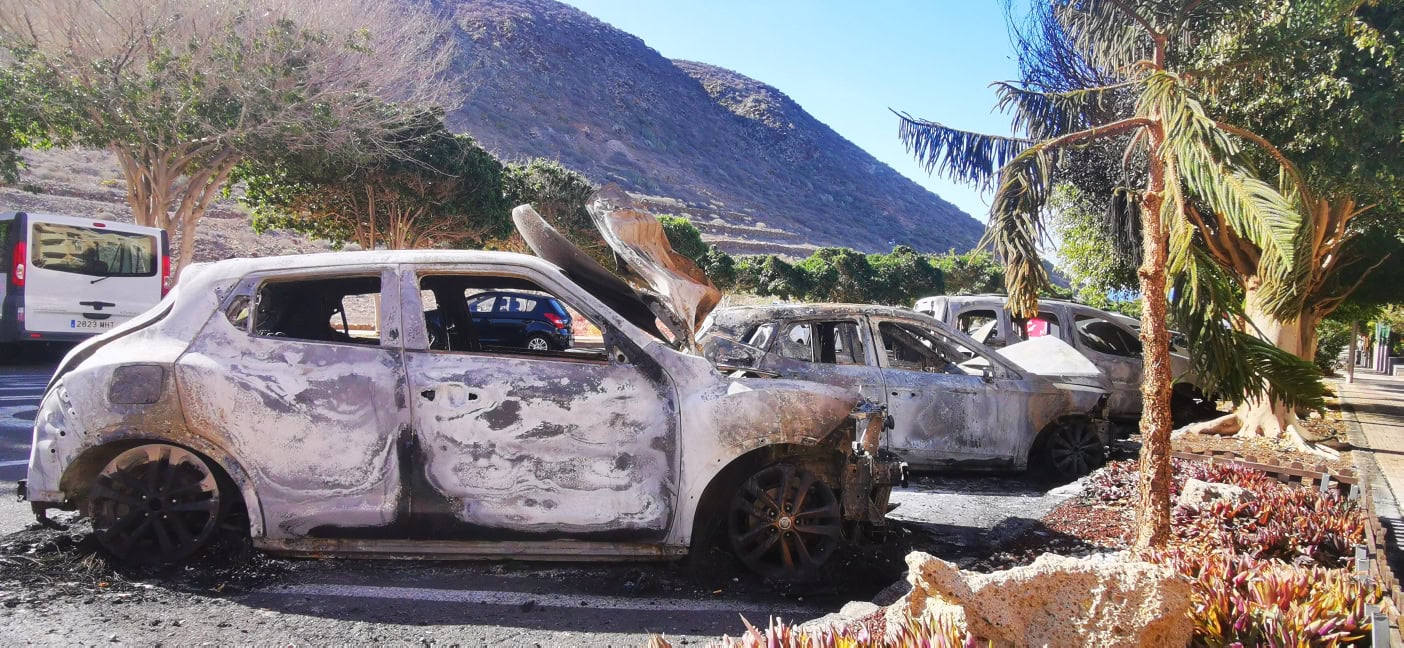 Brennende Autos Los Cristianos