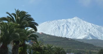 Teneriffa Teide Schnee Palme