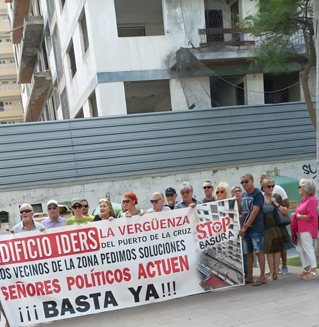 Iders-Hochhaus Puerto de la Cruz Teneriffa Protest