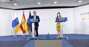 Kanaren-Präsident Ángel Víctor Torres und Tourismusministerin Yaiza Castilla