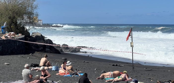 Playa Jardin Puerto de la Cruz Teneriffa gesperrt