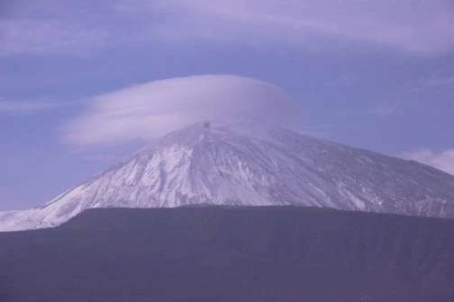 Teide Teneriffa Schnee Wolken