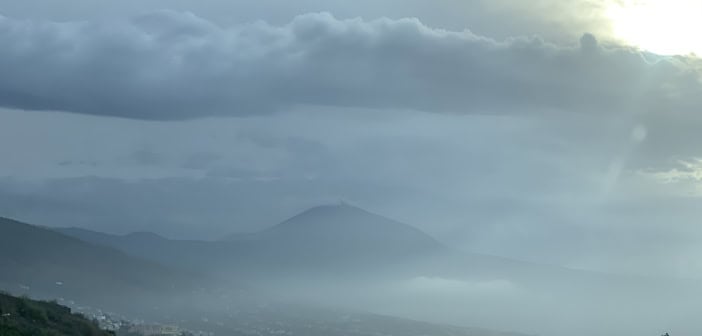 Unwetter Sturm Wolken Teide Teneriffa Kanaren